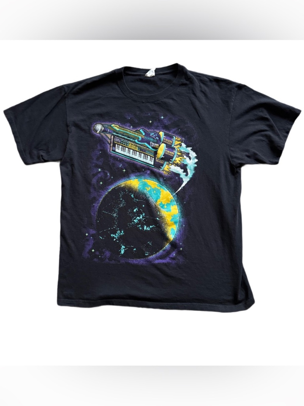 Vintage 100% Cotton Space Music - Rocket Band Black Anvil Graphic Tee Men’s XL